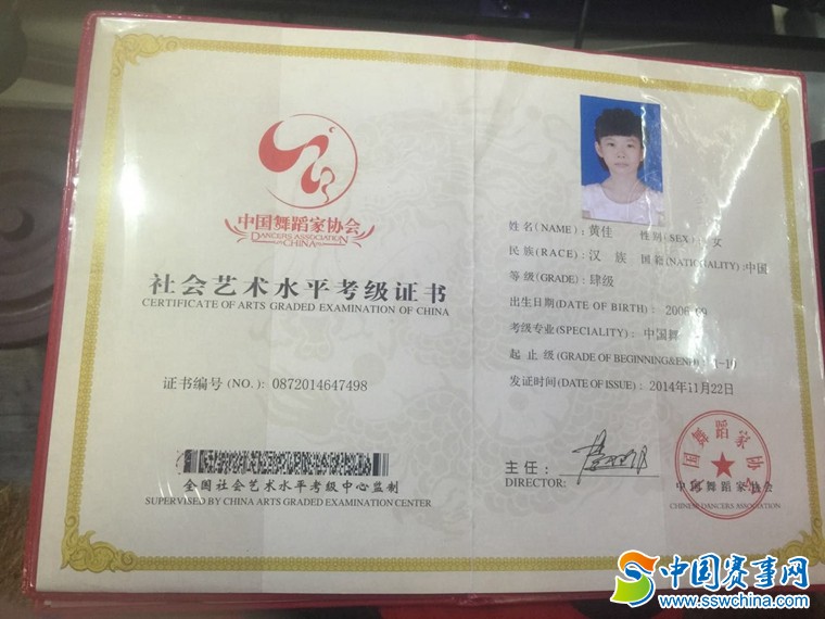 中国舞蹈家协会社会艺术水平考级:陆级